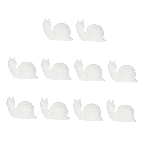 COOLHIYA 10 Stück DIY Schaumstoff Schneckenmodelle Unbemalte Figuren für Kreative Malprojekte Bastelmaterial für Kunstliebhaber von COOLHIYA