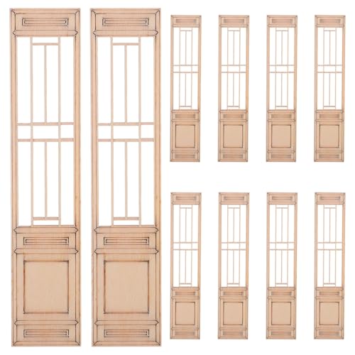 COOLHIYA 10 Stück Miniatur-Bildschirmmodell aus Holz, Beige, geometrischer Stil, realistisch, verspielt, Mini-Hausdekor, Desktop-Fotografie-Requisiten, kreative DIY-Projekte von COOLHIYA