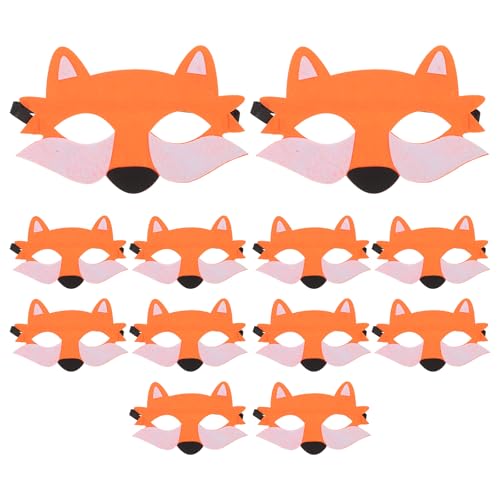 COOLHIYA 12 Stück Tiermasken Filz Wolf Gesichtsmaske Storytelling Maskerade Halbmaske für Halloween Dress Up Party Supplies Rollenspiel von COOLHIYA