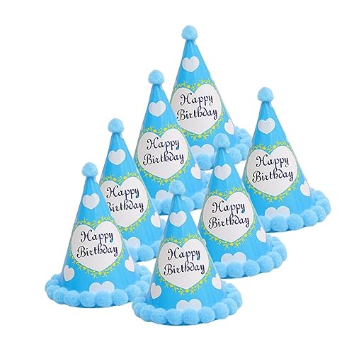 COOLHIYA 12St Kuchengeburtstagsfeierhüte Kappen Partyhüte für Kinder Kuchen Hut Kegelhüte für Geburtstagsfeiern Prinzessin Bommel erröten Partyhut Baby Geburtstagshut von COOLHIYA