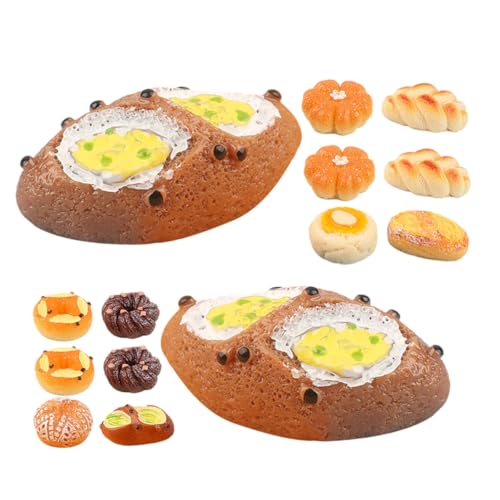 COOLHIYA 18 Stück Teiliges aus Realistischen Kunstharz Brotfiguren Süßes Mini Brot für Puppenhaus Dekoration und DIY Projekte für Rollenspiele und Kreative Gestaltungen von COOLHIYA