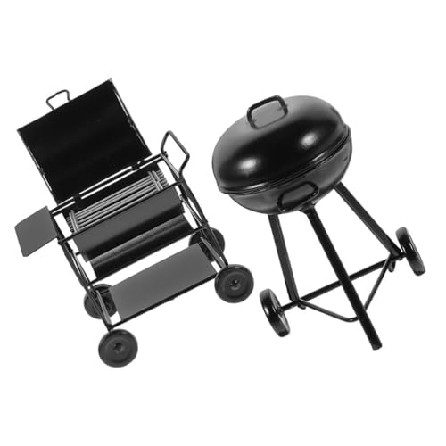 COOLHIYA 2 Stück Mini-Puppenhausgrill: Miniatur-Grillgrill - Kleines Grillmodell aus Eisen für Mini-Hausküche - Puppenhauszubehör COOLHIYA 2 Stück Mini-Puppenhausgrill: Miniatur-Grillgrill - Kleines Grillmodell aus Eisen für Mini-Hausküche - Puppenhauszubehör von COOLHIYA