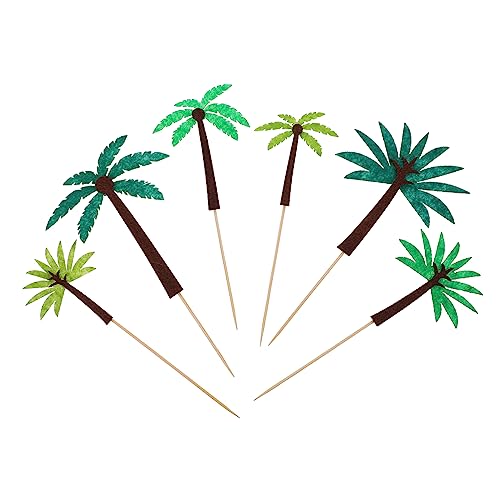 COOLHIYA Stück Hawaiian Themed Cake Topper Dekorative Einsteckkarten für Kuchen Muffins und Desserts Tortendeko für Geburtstagsfeiern und Shower von COOLHIYA