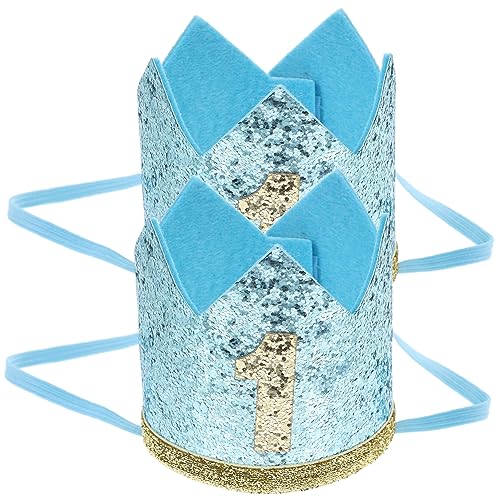 COOLHIYA 2St Geburtstagshut Kopfbedeckung für den Babygeburtstag Kindergeburtstagsmütze kinder geburtstagskrone geburtstagshüte Krone zum 1. Geburtstag Geburtstagsparty-Hut-Requisite bilden von COOLHIYA