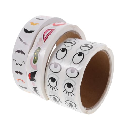 COOLHIYA 3 Rollen DIY Augenaufkleber: Selbstklebende Augenetiketten, Verschiedene Papier-Cartoon-Etiketten, Mund- und Bartaufkleber – Aufkleber für Sammelalben, Notizbücher COOLHIYA 3 Rollen DIY Augenaufkleber: Selbstklebende Augenetiketten, Verschiedene Papier-Cartoon-Etiketten, Mund- und Bartaufkleber – Aufkleber für Sammelalben, Notizbücher von COOLHIYA