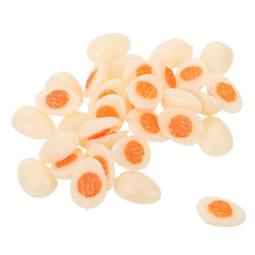 COOLHIYA 30 Stück Miniatur-Eier für Puppenhäuser: Mini-Modelle mit gekochten Eiern, Rollenspiel-Essensspielzeug für Kinder, Puppenhaus-Küchendekorationszubehör von COOLHIYA