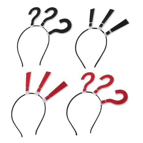 COOLHIYA 4 Stück Fragezeichen Haarband Exzentrisches Kopfbedeckung für Partys und Festivals Vielseitig Einsetzbar Geeignet für Verschiedene Frisuren und Anlässe Auffälliges Design für von COOLHIYA