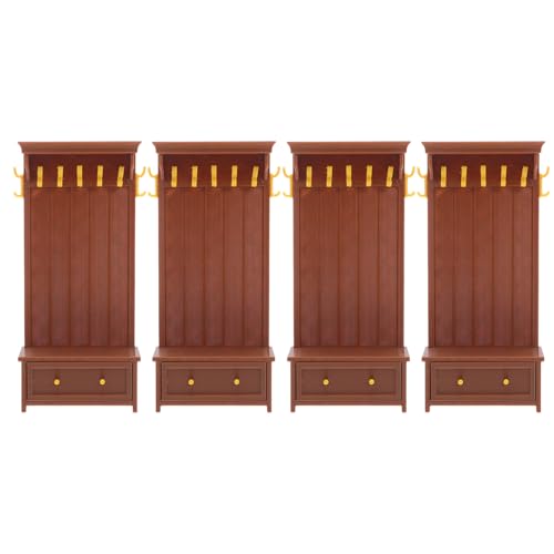 COOLHIYA 4 Stück Mini-Puppenhausmöbelschrank im Retro-Stil, Lagerregale, winzige Möbel, Bücherregal, Bücherregal, Modell für Puppenhaus, Märchengarten- von COOLHIYA