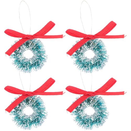COOLHIYA 4 Stück Winzige Weihnachtskränze Mini-Weihnachtsgirlande Ornament Weihnachtsbaum Hängendes Ornament Für Puppenhaus Micro Landschaft Märchengarten COOLHIYA 4 Stück Winzige Weihnachtskränze Mini-Weihnachtsgirlande Ornament Weihnachtsbaum Hängendes Ornament Für Puppenhaus Micro Landschaft Märchengarten von COOLHIYA