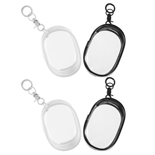 COOLHIYA 4-teilige Figuren-Ausstellungstasche: Transparente Spielzeug-Organizer-Tasche – Staubdichte Vitrine für Figuren und Puppen – Tragbare Hängetasche mit Schlüsselanhänger von COOLHIYA