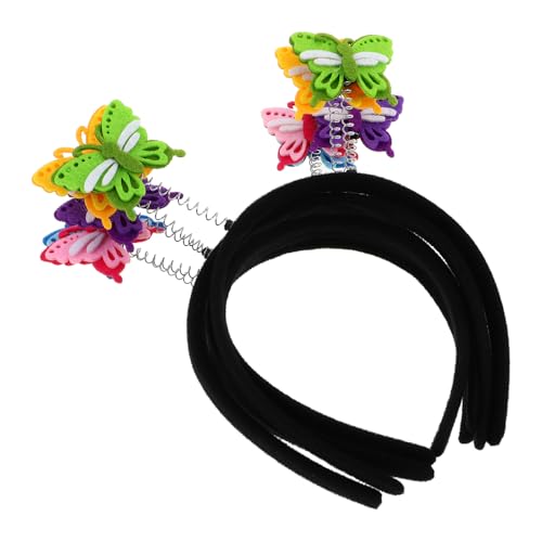 COOLHIYA 5-teiliges Schmetterlings-Stirnband für Kinder: 3D-Frühlings-Schmetterlings-Stirnbänder für Bühnenauftritte und Partydekorationen – Cosplay-Ankleidezubehör von COOLHIYA