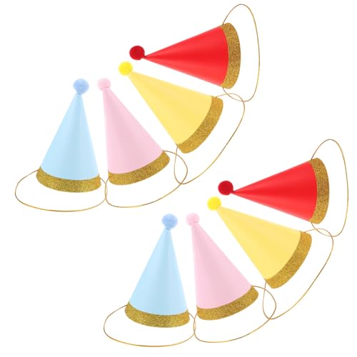 COOLHIYA 8 Stück Geburtstagsmützen für Haustiere Bunte Partykappen mit Pompons für Kleine Hunde und Katzen für Feiertagsdekoration und Festliche Anlässe COOLHIYA 8 Stück Geburtstagsmützen für Haustiere Bunte Partykappen mit Pompons für Kleine Hunde und Katzen für Feiertagsdekoration und Festliche Anlässe von COOLHIYA