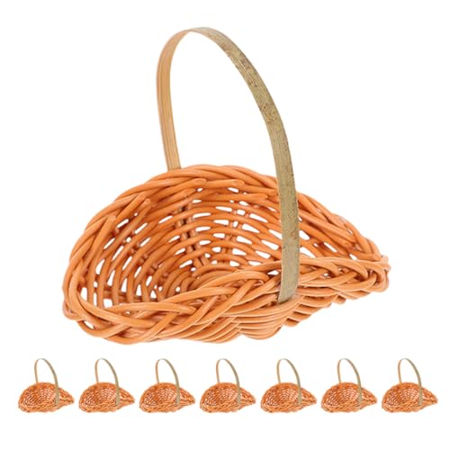 COOLHIYA 8 Stück Rattan-Imitat-Picknickkörbe mit Griffen, Miniatur-Weidenkorb, Blumen- und Süßigkeitenhalter für Puppenhaus, Feengarten, Dekoration, Hochzeitsfeier, Gastgeschenke COOLHIYA 8 Stück Rattan-Imitat-Picknickkörbe mit Griffen, Miniatur-Weidenkorb, Blumen- und Süßigkeitenhalter für Puppenhaus, Feengarten, Dekoration, Hochzeitsfeier, Gastgeschenke von COOLHIYA