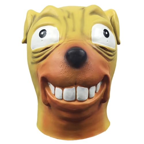 COOLHIYA Bulldoggenmaske Maskerade- süße Hunde-Cosplay- Halloween- Tiara -Hundemaske Cosplay-Requisite Kleidung Hundehaube Tierkopf Requisiten Mann bilden Emulsion von COOLHIYA