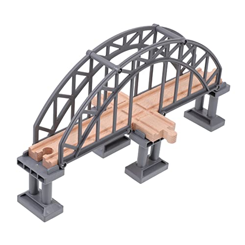 COOLHIYA Eisenbahn Zubehör Graue Kreuzbrücke für Kognitives Lernspielzeug Zubehör zur Erweiterung der Spielzeugsammlung Dekoration im Kinderzimmer von COOLHIYA