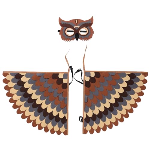 COOLHIYA Eulenkostümflügel und Maske für Kinder: Vogelumhang aus Tierfilz für Rollenspiele und Halloween-Maskenpartys COOLHIYA Eulenkostümflügel und Maske für Kinder: Vogelumhang aus Tierfilz für Rollenspiele und Halloween-Maskenpartys von COOLHIYA
