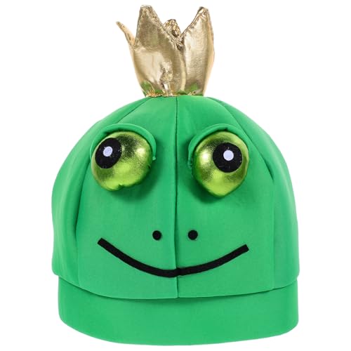 COOLHIYA Froschhut, Tier-Cosplay-Kappe, vollständige Kopfbedeckung für Bühnenauftritte, Partys, Halloween-Kostümpartys, Kopfbedeckungen, Foto-Requisiten, Karneval, Cosplay, Verkleiden von COOLHIYA