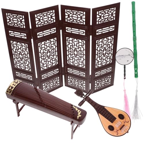 COOLHIYA Miniatur Chinesisches Klassisches Musikinstrument Modellset mit Teiliger Bildschirm Dekoration Puppenhaus Zubehör Realistische Zither Pipa Guzheng und Flöte Vintage Requisiten für COOLHIYA Miniatur Chinesisches Klassisches Musikinstrument Modellset mit Teiliger Bildschirm Dekoration Puppenhaus Zubehör Realistische Zither Pipa Guzheng und Flöte Vintage Requisiten für von COOLHIYA