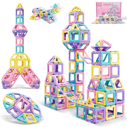 COOLJOY Magnetische Bausteine 40Teile, Magnetbausteine Spielzeug ab 3 Jahre, MagnetSpielzeug Magneten Kinder Spielzeug ab 3 4 5 6 7 8 Jahre für Junge Mädchen Bauklötze Kinderspielzeug von COOLJOY