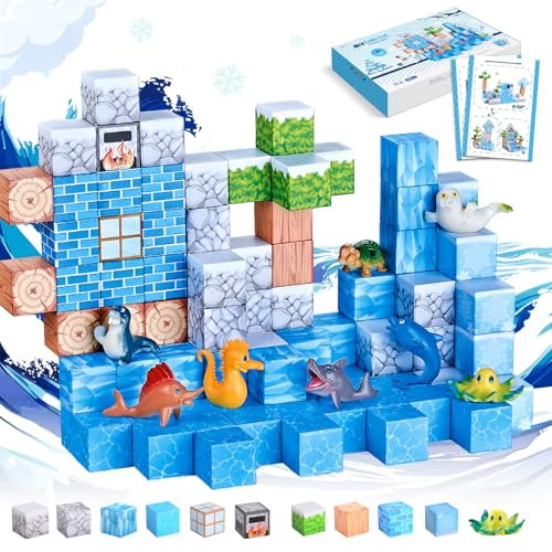 COOLYNX Magnetische Bausteine, 99 Stück Ozean STEM Bauspielzeug Set, Magnetbausteine für Jungen und Mädchen ab 3-8 Jahren, Montessori Kreative Spielzeug als Geschenk für Kinder ab 3+ Jahren (Ozean) COOLYNX Magnetische Bausteine, 99 Stück Ozean STEM Bauspielzeug Set, Magnetbausteine für Jungen und Mädchen ab 3-8 Jahren, Montessori Kreative Spielzeug als Geschenk für Kinder ab 3+ Jahren (Ozean) von COOLYNX