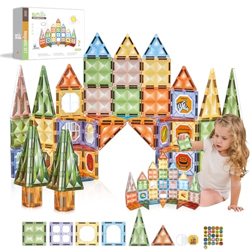 COOLYNX Magnetische Bausteine Magnetbausteine ab 3+ Jahre Magnet Spielzeug Vorschule Lernen Montessori Kinderspielzeug für 3 4 5 6 7 8 Jahre alte Jungen und Mädchen (Sterndiamant) von COOLYNX