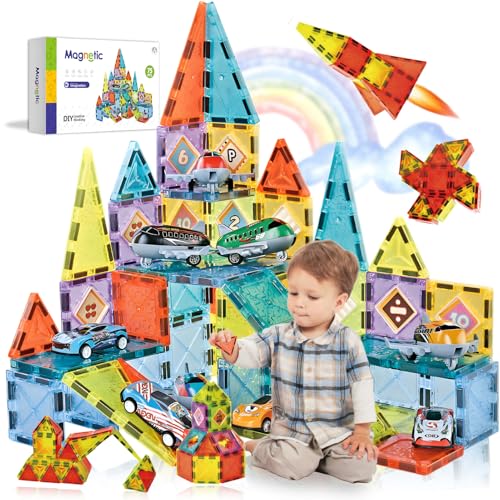 COOLYNX Magnetische Fliesen-Set, Kinderspielzeug, sensorische Spiele für 3-jährige Jungen und Mädchen, magnetische Blöcke für Kinder im Alter von 3, 4, 5, 6, 7 Jahren, Kinderspiele (Parkplatz) von COOLYNX
