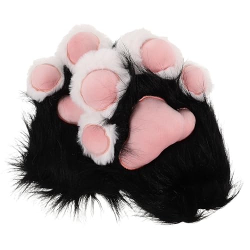 COOPHYA 1 Paar Katzenpfoten: Niedliche Tier-Cosplay-Handschuhe aus Plüschpfoten – bezauberndes Fursuit-Katzenkostüm-Zubehör für Party-Verkleidungen und Rollenspielspaß von COOPHYA