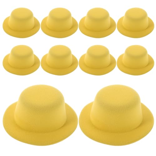 COOPHYA 10 Mini-Puppenhüte: Miniaturhüte für DIY-Bastelprojekte – kleine Kopfbedeckungen für Puppen und Haustiere – farbige Bowler-Kappen für Feiertagsbasteleien, Partydekorationen und von COOPHYA