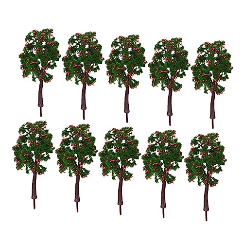 COOPHYA 10 Stück Grüner Landschaftsbaum Künstliche Früchte Realistisch Aussehende Mini Modellbäume Pflanzen Kleiner Künstlicher Weihnachtsbaum Mini Bäume Apfel Künstliche von COOPHYA