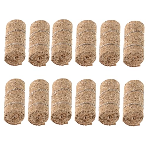 COOPHYA 12 Stück Mini-Heuballen, winzige Stroh-Miniaturfigur, künstliches Heu für Mini-Hausdekoration, Gartendekoration, DIY, Herbsternte, Basteln, Hellbraun von COOPHYA