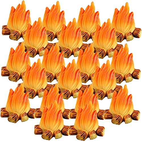 COOPHYA 20 Stück Feuerschmuck Mini-Lagerfeuer- Lagerfeuer Herzstück Aufblasbares Lagerfeuer Künstliches Feuer Gefälschte Flamme Camping -Party -Dekorationen Mini-feuerperlen Harz von COOPHYA