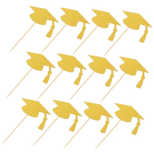 COOPHYA 24 Stück Teiliges Goldene Graduation Season Cupcake Topper mit Abschlusskappen Vielseitige Tortendeko für Abschlussfeiern Einfache Anwendung für Kuchen und Cupcakes Partydekoration COOPHYA 24 Stück Teiliges Goldene Graduation Season Cupcake Topper mit Abschlusskappen Vielseitige Tortendeko für Abschlussfeiern Einfache Anwendung für Kuchen und Cupcakes Partydekoration von COOPHYA
