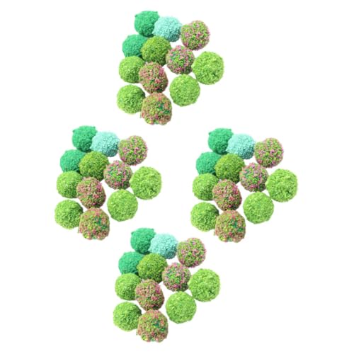 COOPHYA 50 Stück Grüne Haarballen, Modellsimulation, Blumenball, Mini Ornament, Miniatur Ornament, Sandtisch, Blumencluster Ball, Mikro Landschaftsblume, Mini Garten von COOPHYA
