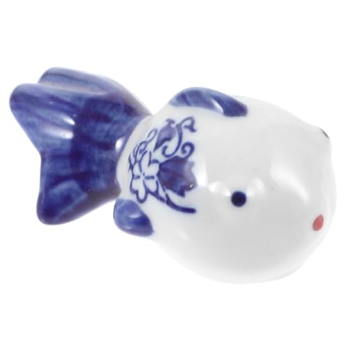 COOPHYAus Blauem Und Weißem Porzellan Schwimmender Koi Aus Keramik -Aquarium-Ornament Fischskulpturen Aus Keramik Feengarten-miniaturfisch Tierornament Zubehör Frosch von COOPHYA