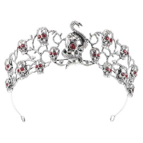 COOPHYA Halloween-Totenkopfkrone: Halloween- -Tiara mit Strasssteinen, Festival-Kopfbedeckung – Cosplay-Haarreif, Party-Königin-Krone für Bankette COOPHYA Halloween-Totenkopfkrone: Halloween- -Tiara mit Strasssteinen, Festival-Kopfbedeckung – Cosplay-Haarreif, Party-Königin-Krone für Bankette von COOPHYA