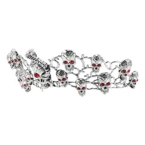 COOPHYA Halloween-Totenkopfkrone: Halloween- -Tiara mit Strasssteinen, Festival-Kopfbedeckung – Cosplay-Haarreif, Party-Königin-Krone für Bankette COOPHYA Halloween-Totenkopfkrone: Halloween- -Tiara mit Strasssteinen, Festival-Kopfbedeckung – Cosplay-Haarreif, Party-Königin-Krone für Bankette von COOPHYA
