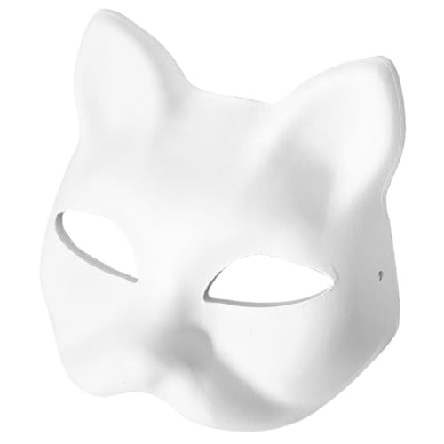 COOPHYA Leere Handgezeichnete Maske Unbemalte Tiermasken Tigermasken Maskeradezubehör Maskerademaske Für Frauen Masken Zum Ausmalen Von Katzen Gruselige Papier Weiß Schüttgut Kind Facebook von COOPHYA