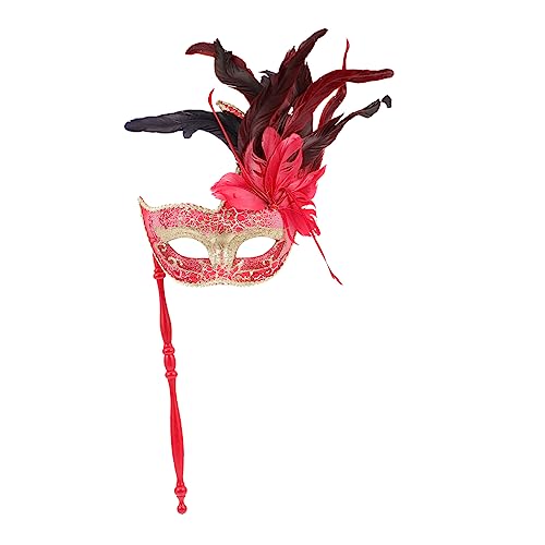 COOPHYA Maskerade Maske Venezianische Partymasken Halloween-Kleidung halloween masken halloweenmaske Kleider Maskenverzierung Kostümzubehör Feder Stock Geschenk bilden schmücken Plastik von COOPHYA