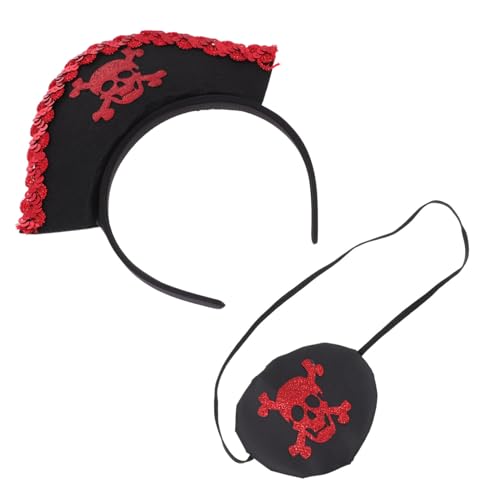 COOPHYA Piratenkostüm Set mit Haarband und Schädel Augenklappe Leichtes Langlebiges Halloween Cosplay Zubehör für Party Bühnenauftritt Rollenspiel COOPHYA Piratenkostüm Set mit Haarband und Schädel Augenklappe Leichtes Langlebiges Halloween Cosplay Zubehör für Party Bühnenauftritt Rollenspiel von COOPHYA