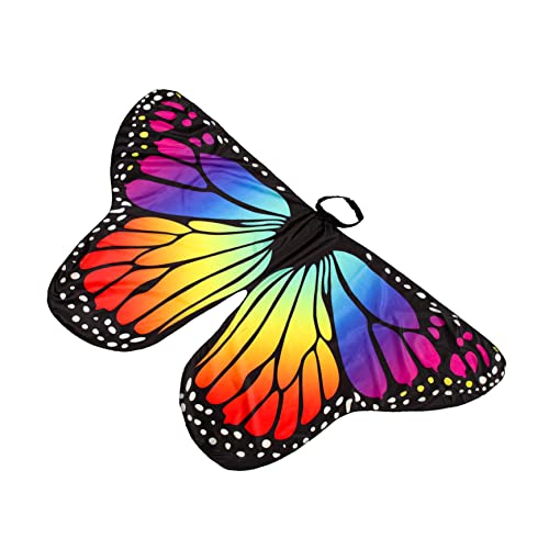 COOPHYA Schmetterlingsschal Zubehör Für Schmetterlingsgeburtstagsfeiern Kostüme Für Mädchen Schmetterlingsflügel Für Mädchen Cosplay-Outfits Feenkostüm-schal Halloween Kleid Polyester Kind von COOPHYA