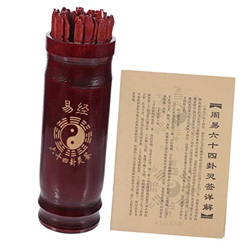 CORHAD 1 Satz Chinesisches Wahrsage Set mit Holzstäbchen und Buch Divinationsrequisiten für Glücksspiele und Familienfeiern Kompakt und Tragbar für Besondere Anlässe von CORHAD