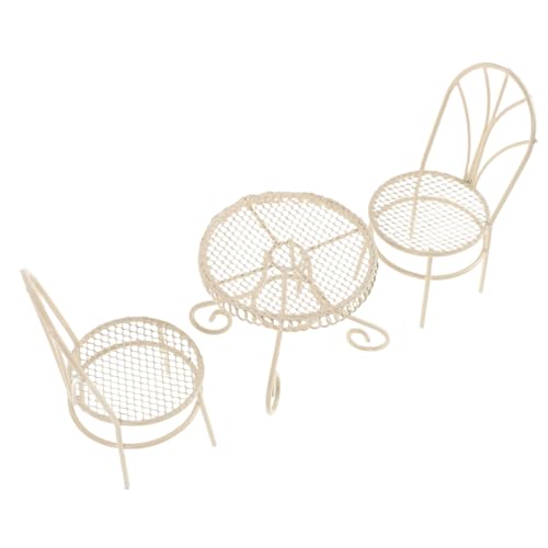 CORHAD 1 Satz Miniatur Möbiliar Set für Puppenhaus Tisch und Stühle Dekoration für Miniatur Vielseitig Einsetzbar Einfach zu Reinigen Elegantes Design als Schreibtisch Accessoire von CORHAD