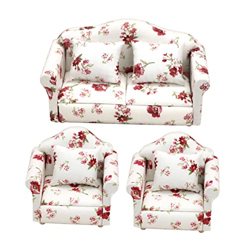 CORHAD 1 Set Exquisites Mini-Sofa Mit Kissen Lebensechten Sofa-Verzierungen Mini-hausmöbelmodelle von CORHAD