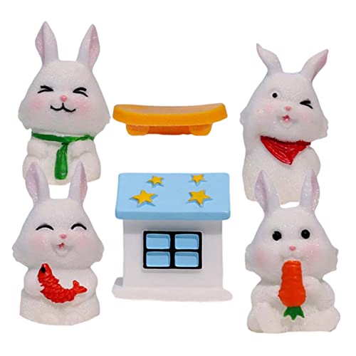 CORHAD 1 Set Kaninchen Miniaturharz Figuren Häschen Figuren Ornamente Mini Landschaft Ornamente von CORHAD