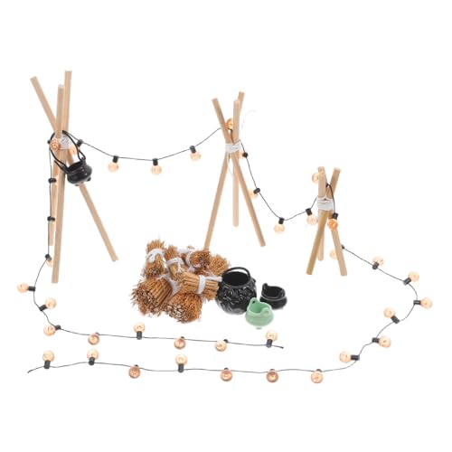 CORHAD 1 Set Mini-Lagerfeuer: Puppenhaus-Miniatur-Lagerfeuer Mit Hängendem Kessel Und Gestell – Mini-feuerstellenstatue Für Halloween-Dekorationen Und Realistische Szenenmodelle CORHAD 1 Set Mini-Lagerfeuer: Puppenhaus-Miniatur-Lagerfeuer Mit Hängendem Kessel Und Gestell – Mini-feuerstellenstatue Für Halloween-Dekorationen Und Realistische Szenenmodelle von CORHAD