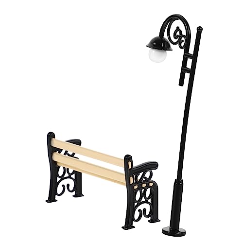 CORHAD 1 Set Mini Street Light Model Bench Miniaturweg Lantern Postlampe Mikrolandschaftsdekoration von CORHAD