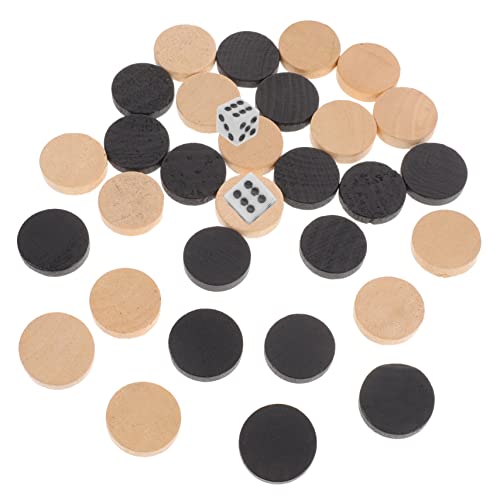 CORHAD 1satz Holz Backgammon Spielsteine Für Schach Und Dame Hochwertige Brettspiel Zubehör Tragbar Und Kompatibel Mit Meisten Brettspielen von CORHAD