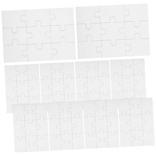 CORHAD 10 Blätter Leere Puzzles Weiße Puzzleteile Beschreibbare Rätsel Wärmeübertragungsrätsel Übermalbare Puzzles DIY-bastelbedarf Spielzeuge Verbrauchsmaterial Kind Papier Rechteck von CORHAD