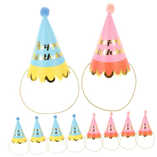 CORHAD 10 Stück Geburtstagshut Requisite Für Kinder Geburtstagshüte Für Kinder Papierkegelhüte Partyhüte Für Kindergeburtstag Kinderpartygeschenke Geburtstagsfeierkegelhüte von CORHAD