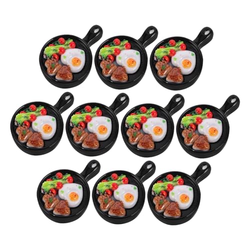 CORHAD 10 Stücke Miniatur Lebensmittel Spielzeug Set Pfanne Gebraten Steak Für Rolle Spielen Und Puppenhaus von CORHAD